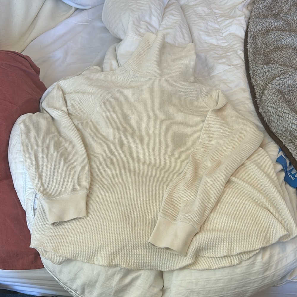 Everlane S organic cotton waffle knit turtle neck